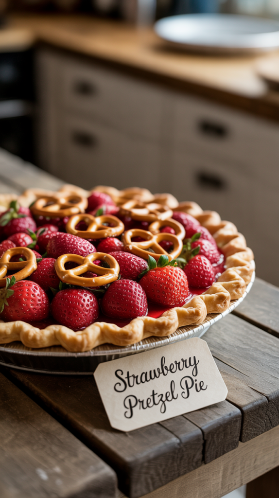 Strawberry Pretzel Pie