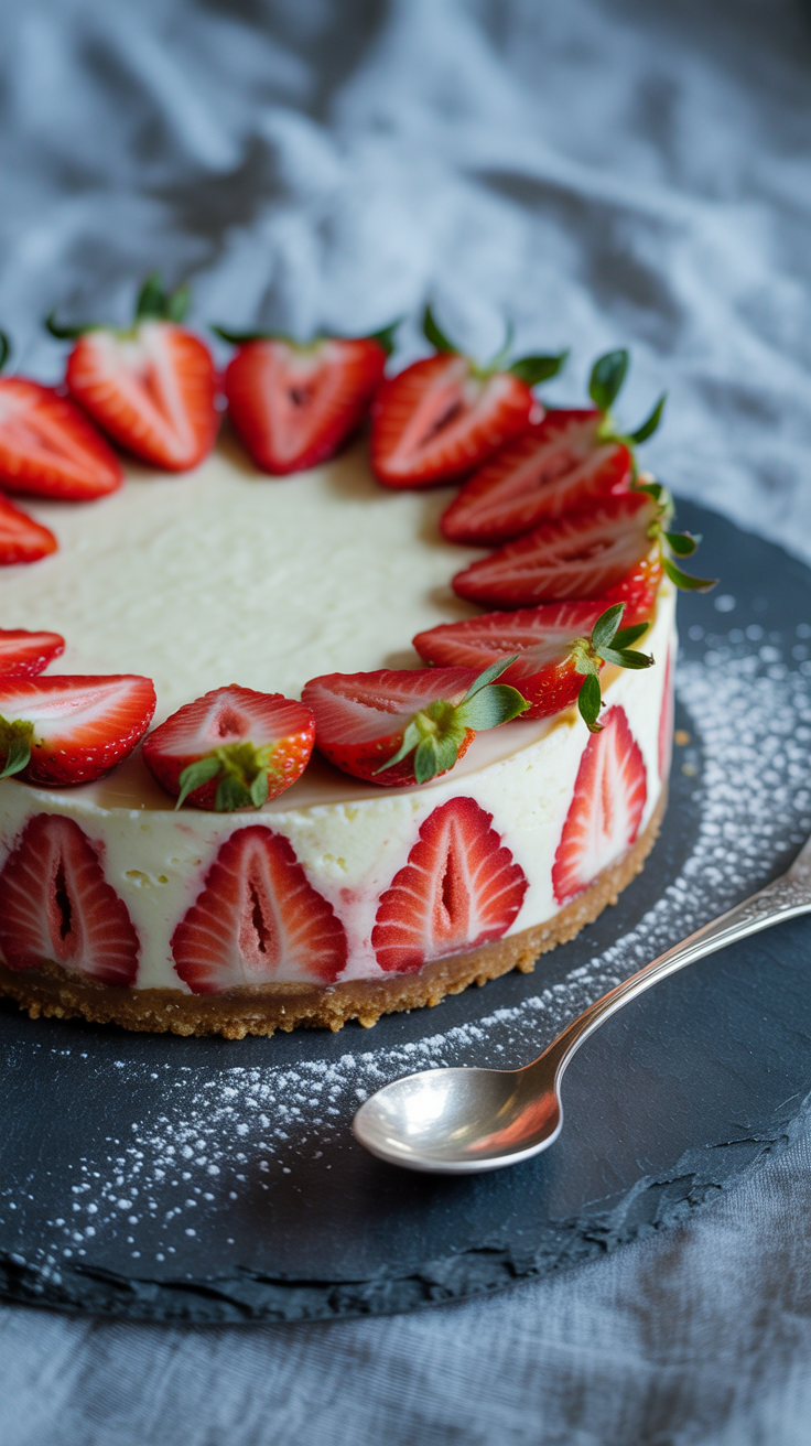 Tarta de queso con fresa