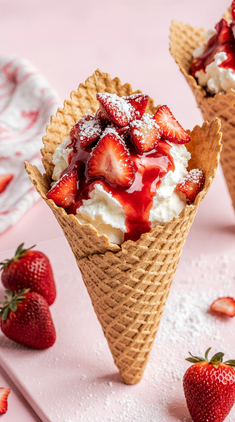 Strawberry Crunch Cones