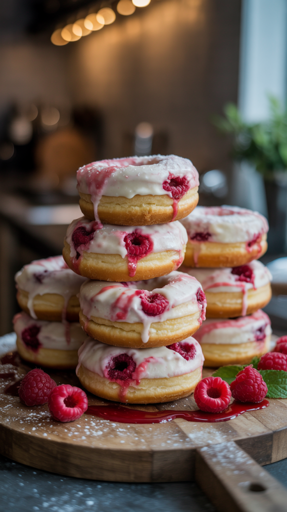 Raspberry Donuts