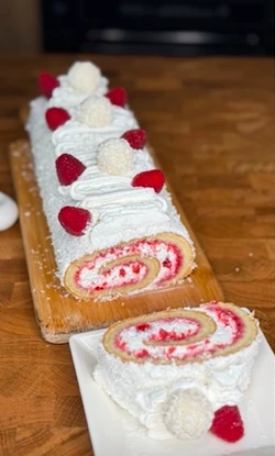 Coconut Raspberry Roll